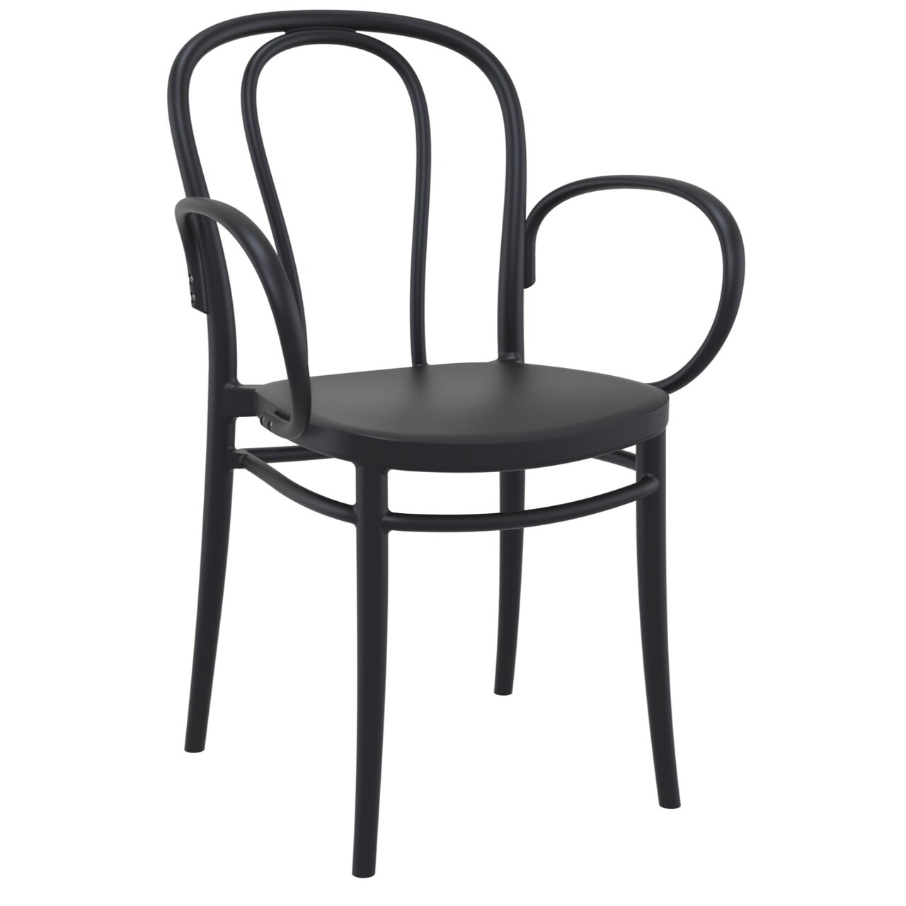 Luxury Commercial Living 33.5" Black Stackable Patio XL Dining Armchair